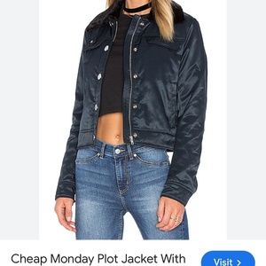 Cheap Monday Plot Jacket in Navy/Black